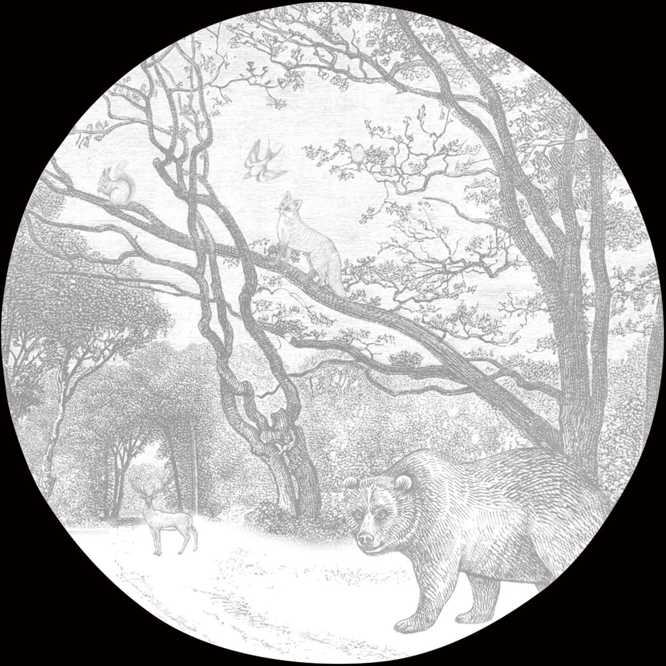 self-adhesive round wall sticker-Forest