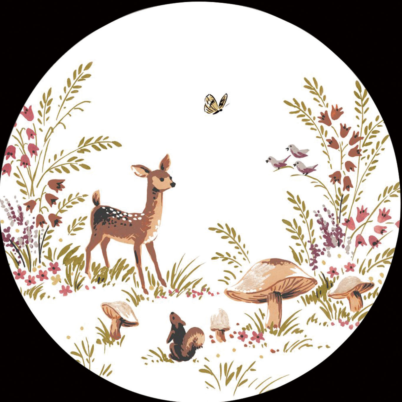 self-adhesive round wall sticker-Deer