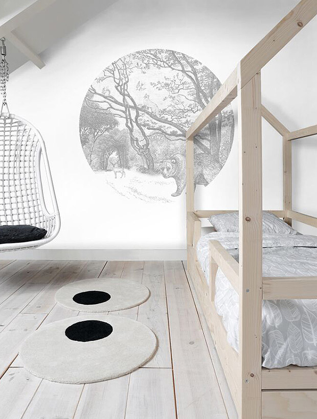 self-adhesive round wall sticker-Forest