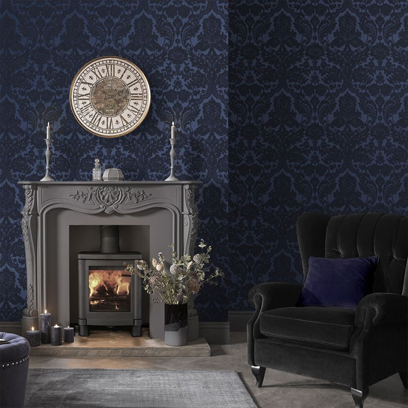 Gothic Damask Flock