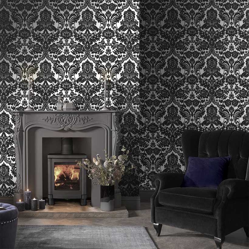 Gothic Damask Flock