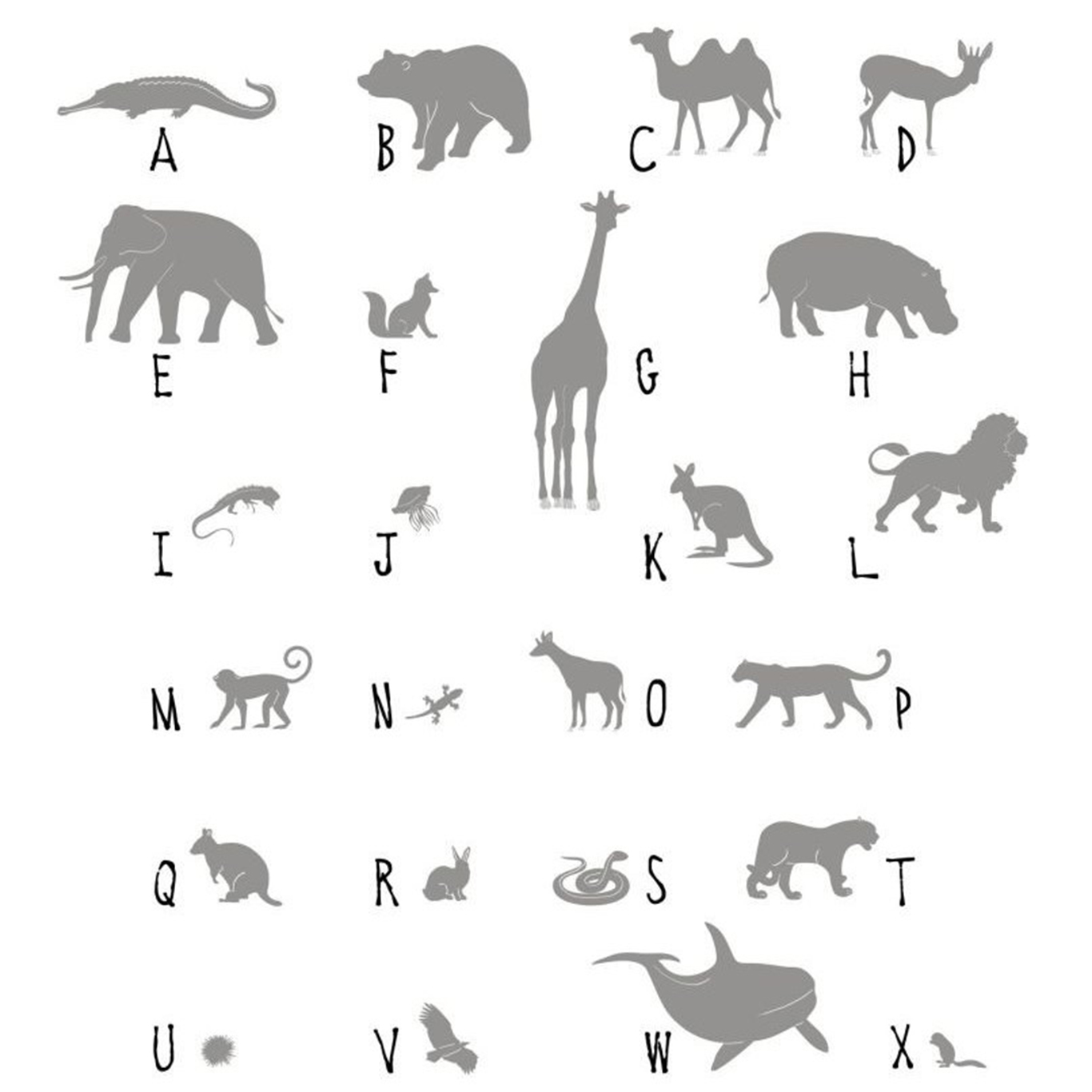 Photowall XL-ABC animals