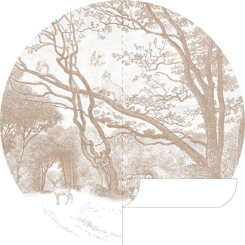self-adhesive round wall sticker-Forest