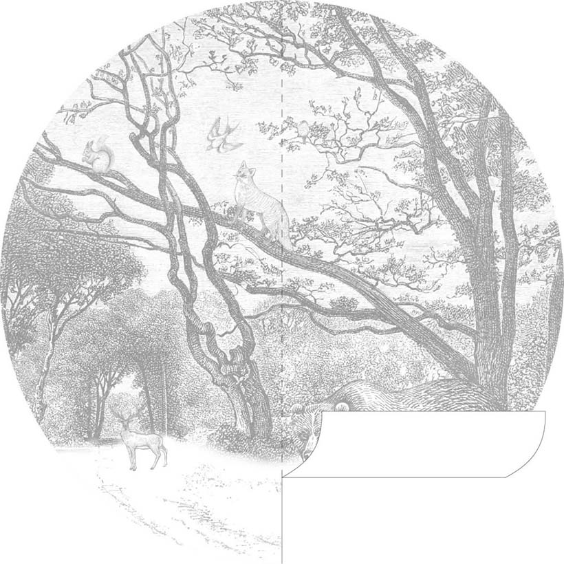self-adhesive round wall sticker-Forest