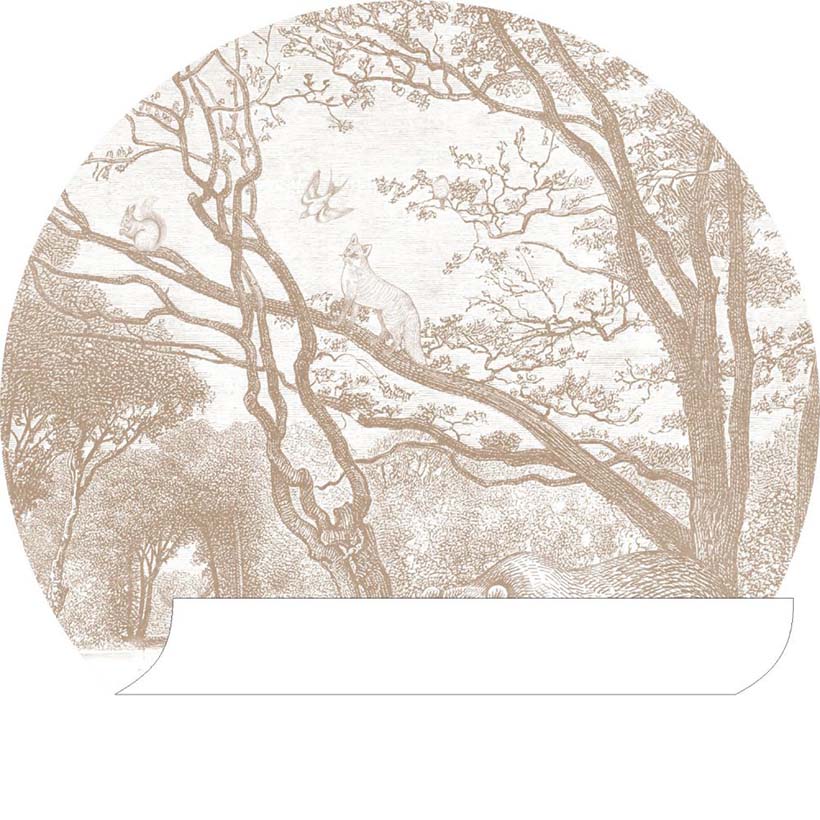 self-adhesive round wall sticker-Forest