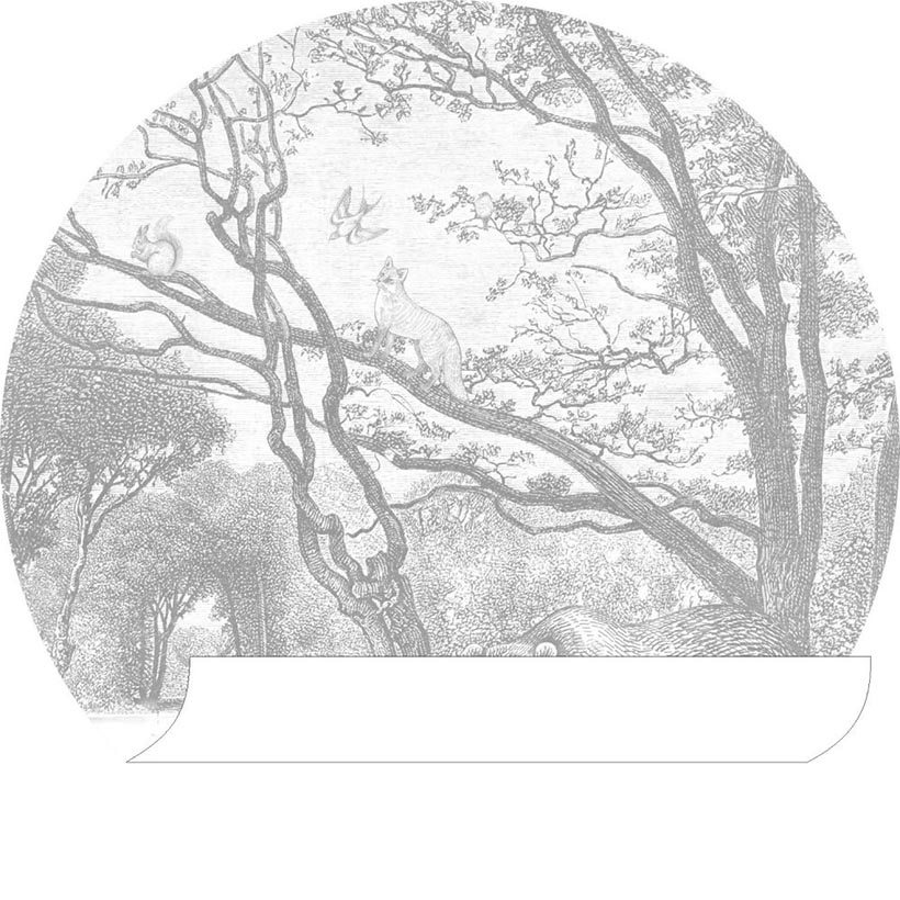 self-adhesive round wall sticker-Forest