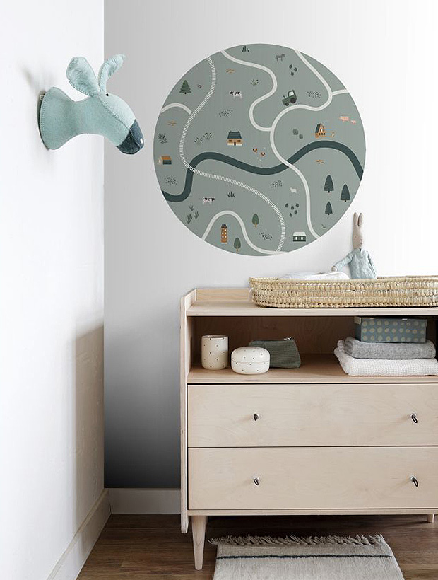 self-adhesive round wall sticker-Farm