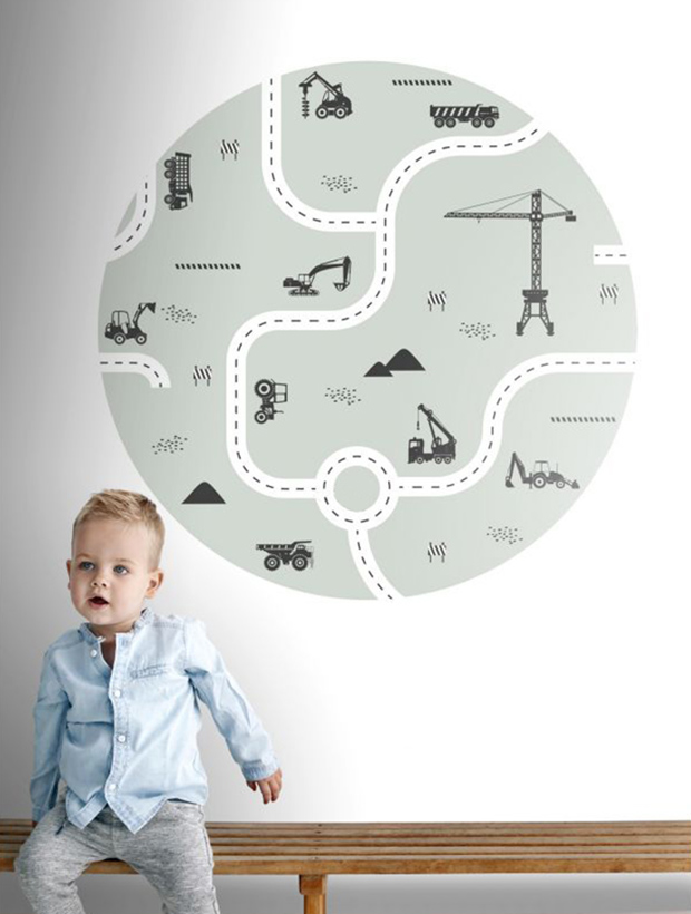 self-adhesive round wall sticker-Vehicles