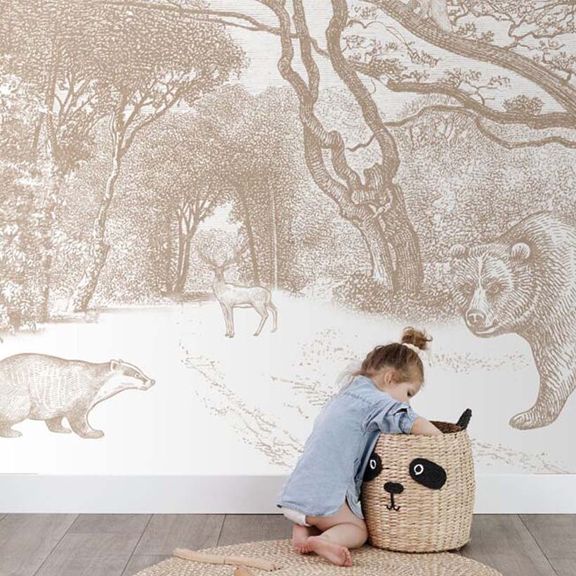 Photowall XL - Forest with forest animals