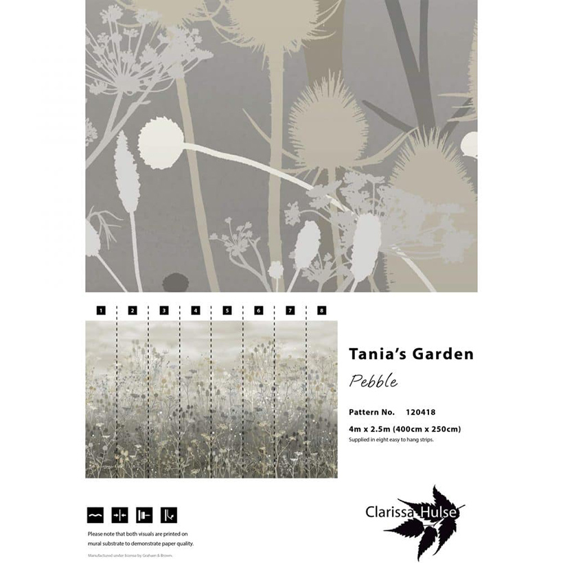 TANIA’S GARDEN FIXED SIZE MURAL – PEBBLE