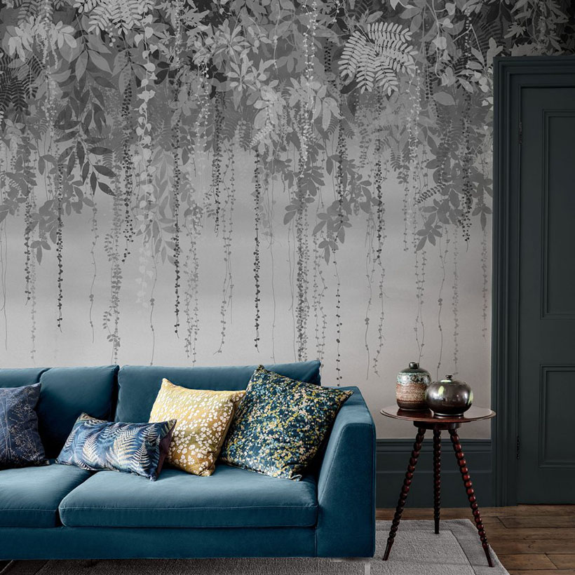 ENCHANTED VALE FIXED SIZE MURAL – CHARCOAL