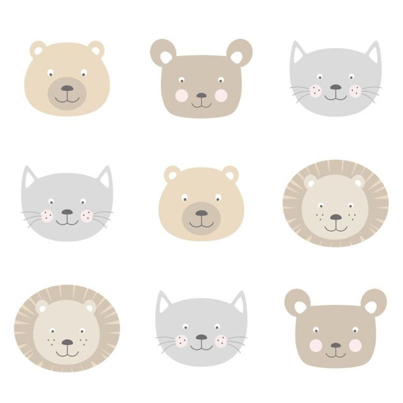 Wallpaper XXL-Cute animal heads