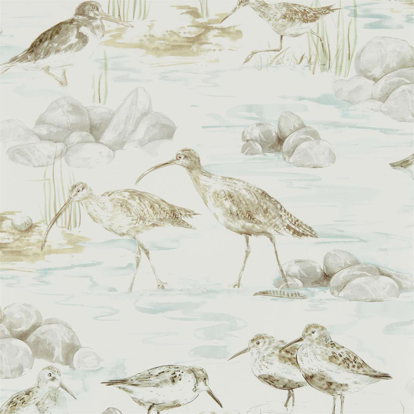 ESTUARY BIRDS MIST/IVORY